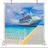 BELECO 8x6ft Fabric Luxury Cruise Ship Backdrop Cruise Theme Party Decorations, Blue Ocean Sea Travel Background Summer Cruise Ship Party Decorations Birthday Shoot Photo Booth Studio Props view 4