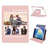 360 Degree Rotate Personalized Photo Case for iPad Air 3 (10.5-Inch 2019, 3rd Gen) with Pencil Holder,Custom Multi Photo Collage Picture Protective Cover,Premium Folio Stand Smart Sleep/Wake,Pink view 1