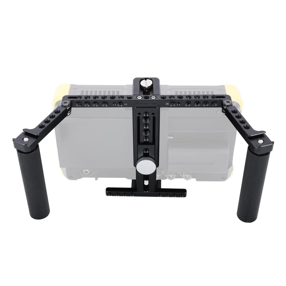 NICEYRIG Directors' Monitor Cage for LCD Monitor 5 to 7 Wireless Monitoring, Comfortabl Handheld Shooting Kit with Adjustable Handles, 1/4'' & 3/8'' Thread for Camera Accessories - 575
