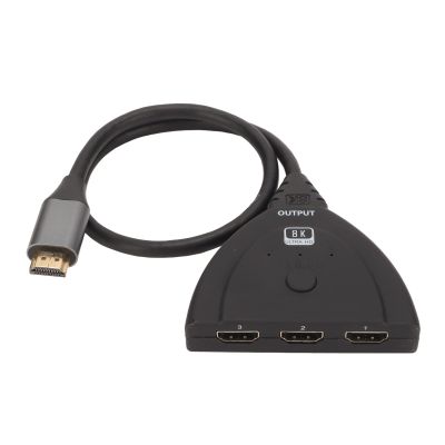 8K HDMI Splitter 3 in 1 Out, 8K 60hz HDMI Selector HDMI Duplicator, HDR 10, HDCP 2.3, HDMI 2.1 HD Multimedia Interface Switcher Video HDMI Hub for TVs, No Setup