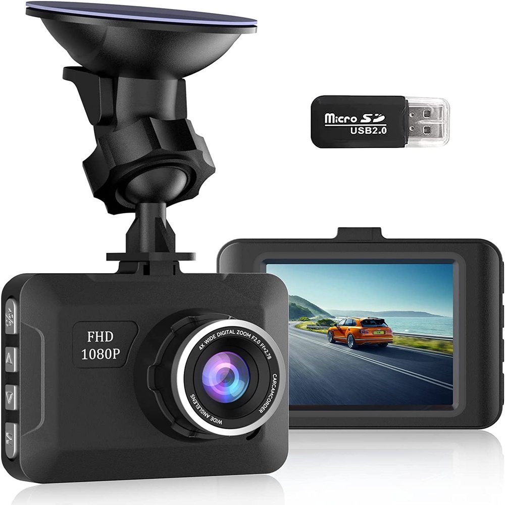 Maywiyi Dash Camera for Cars, Dash Cam 1080P Full HD with 32GB SD Card, 2.45 inch IPS Screen, Night Vision, WDR, Accident Lock, 2 Mounting Ways, Loop Recording, Parking Monitor (DashCamera 0305)