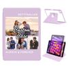 360 Degree Rotate Personalized Photo Case for 2024 iPad mini 7 (A17 Pro) & 2021 iPad mini 6 with Pencil Holder,Custom Multi Photo Collage Picture Protective Cover, Folio Stand Smart Sleep/Wake,Purple view 1