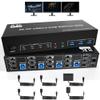 clickfish 8K@60Hz USB3.0 DisplayPort KVM Switch 3 Monitors 4 Computers, DP1.4 Triple Monitor KVM Switch with Audio Microphone Output and 3 USB3.0 Ports, Black, Manual Switch view 1