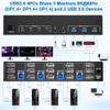 clickfish 8K@60Hz USB3.0 DisplayPort KVM Switch 3 Monitors 4 Computers, DP1.4 Triple Monitor KVM Switch with Audio Microphone Output and 3 USB3.0 Ports, Black, Manual Switch view 2