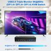 clickfish 8K@60Hz USB3.0 DisplayPort KVM Switch 3 Monitors 4 Computers, DP1.4 Triple Monitor KVM Switch with Audio Microphone Output and 3 USB3.0 Ports, Black, Manual Switch view 4