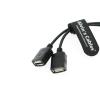 Alvin's Cables D-tap Male to Dual USB Female Port 5V 2A Power Cable Converter Adapter for Anton Bauer V-Mount Gold Mount Battery to Mobile Phone Receiver Wireless Focus 1M|39.4in view 2