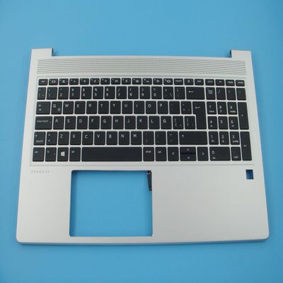 Bayjebu Parts for HP ProBook 450 455 G8 15.6" Palmrest Keyboard Bezel Latin-Spanish Backlit Silver M78509-161