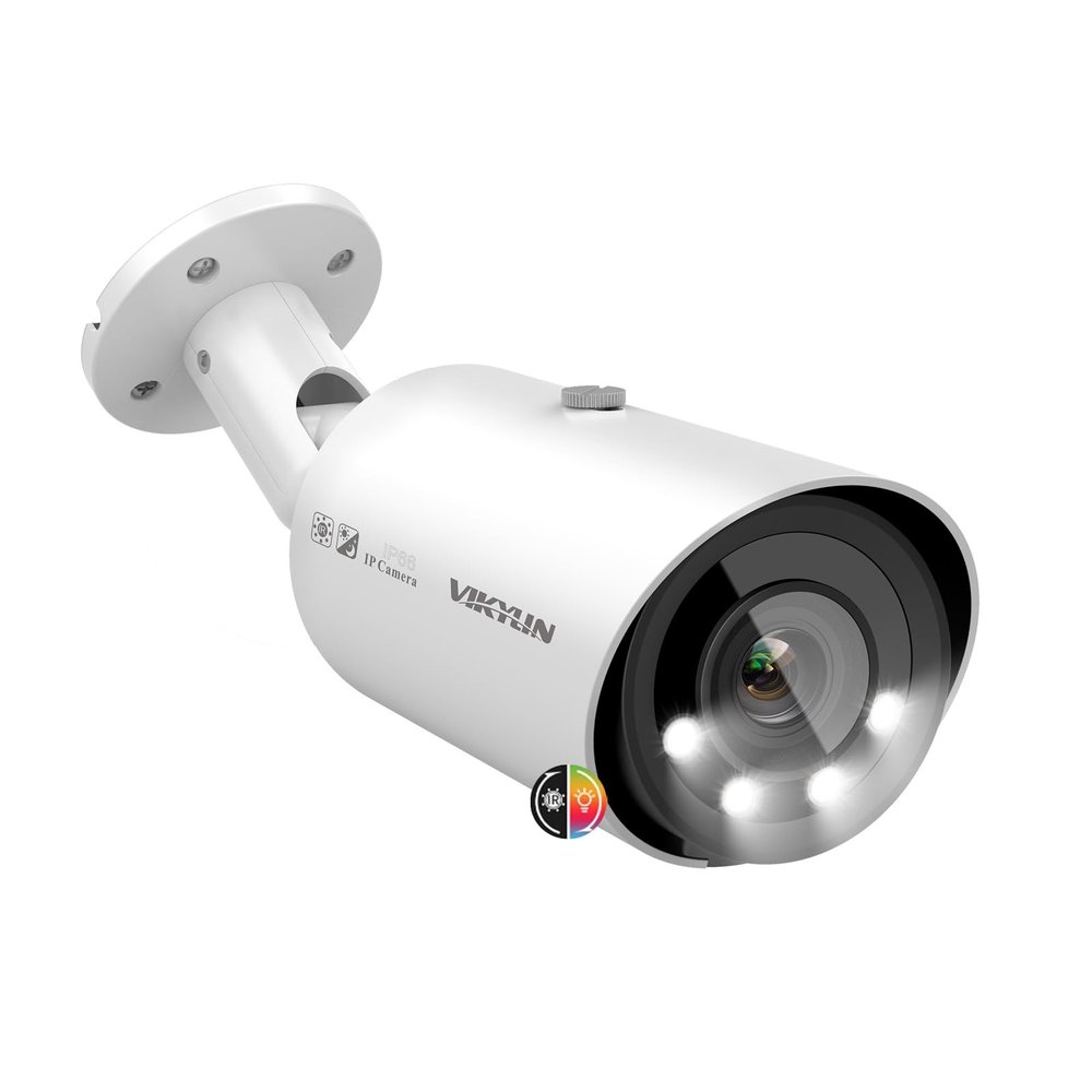 VIKYLIN 8MP Full Color Varifocal PoE IP Camera, Outdoor 4K Bullet Camera with 5X Optical Zoom 2.7~13.5mm Lens,Human/Vehicle Detection, Smart Dual Light, Bulit-in Mic, MicroSD(256GB), IP67