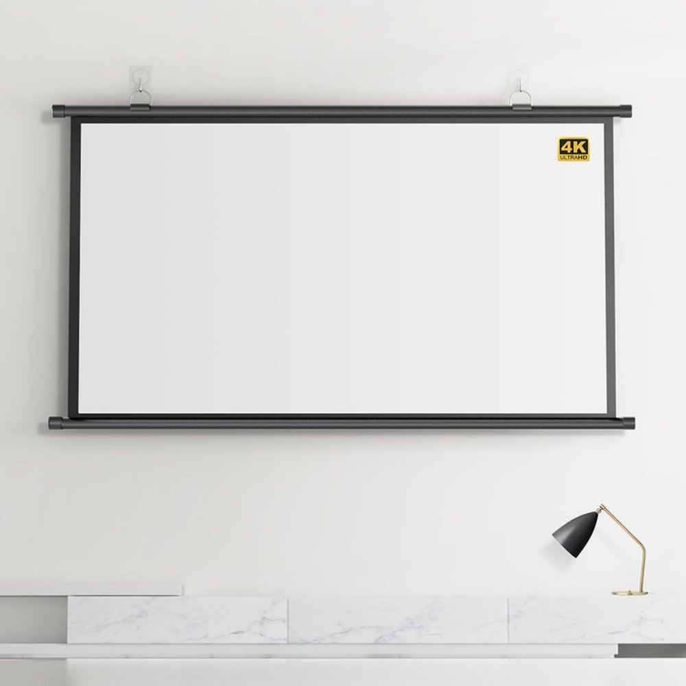 Pull Down Projector Screen Portable HD Projection Screen 60" 72" 80" with 4:3 16:9 Ratio for School Office Presentation Home Cinema Theater Outdoor Indoor Projector Movies Screens ( Size : 60" (4:3) )