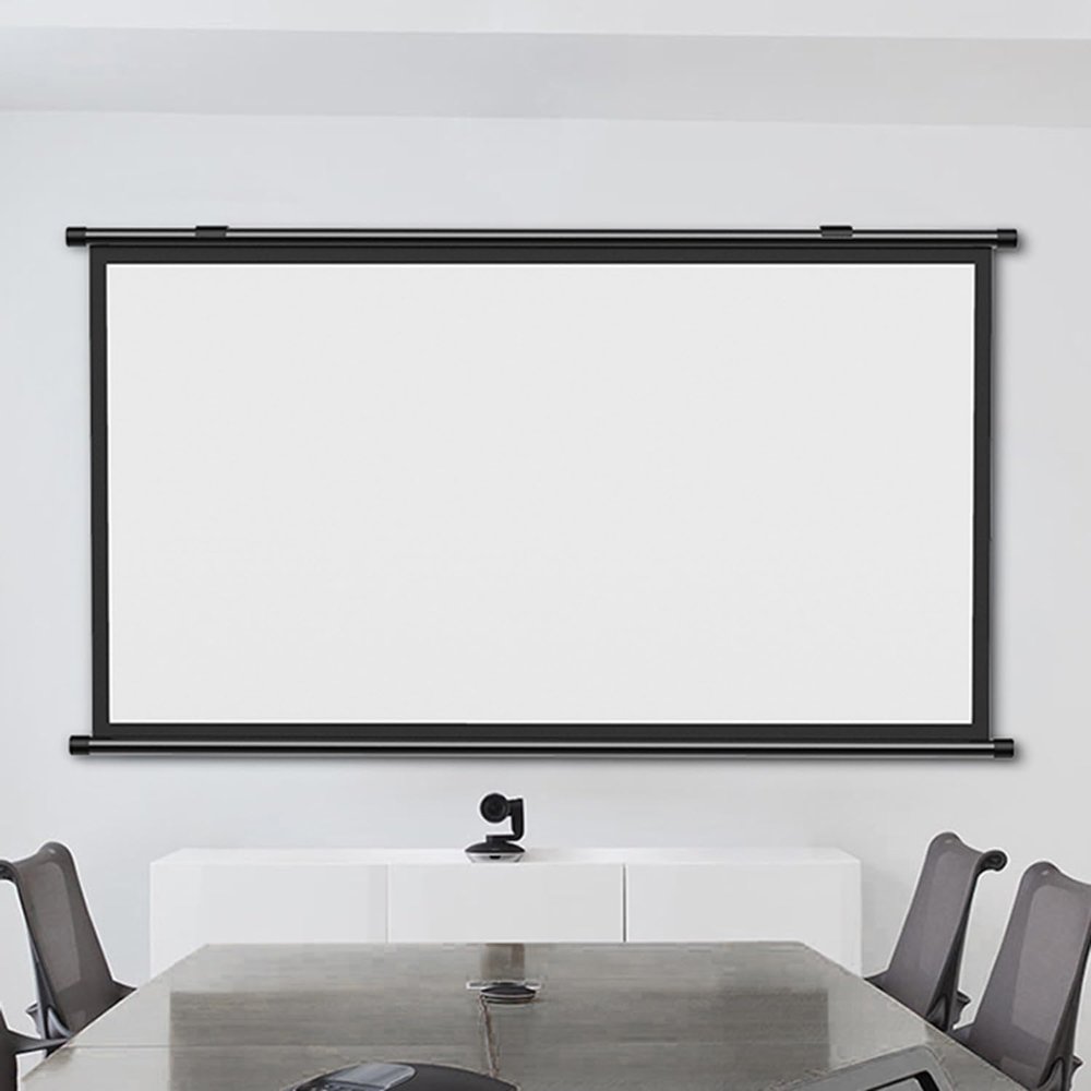 Projector Screen 607280Pull-Down Projection Screen, 4:3 16:9 Ratio, +1.1 Gain, HD Wrinkle-Free Design Projector Movies Screens Wall Mountable for Home Cinema School Office ( Size : 60" (16:9) )
