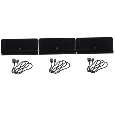 DirectNine Basics 3pcs Charging Dock for Fast Charging Station USB Type Interface Desktop Gamepad Charger Vertical Stand for Convenient Gaming Accessory