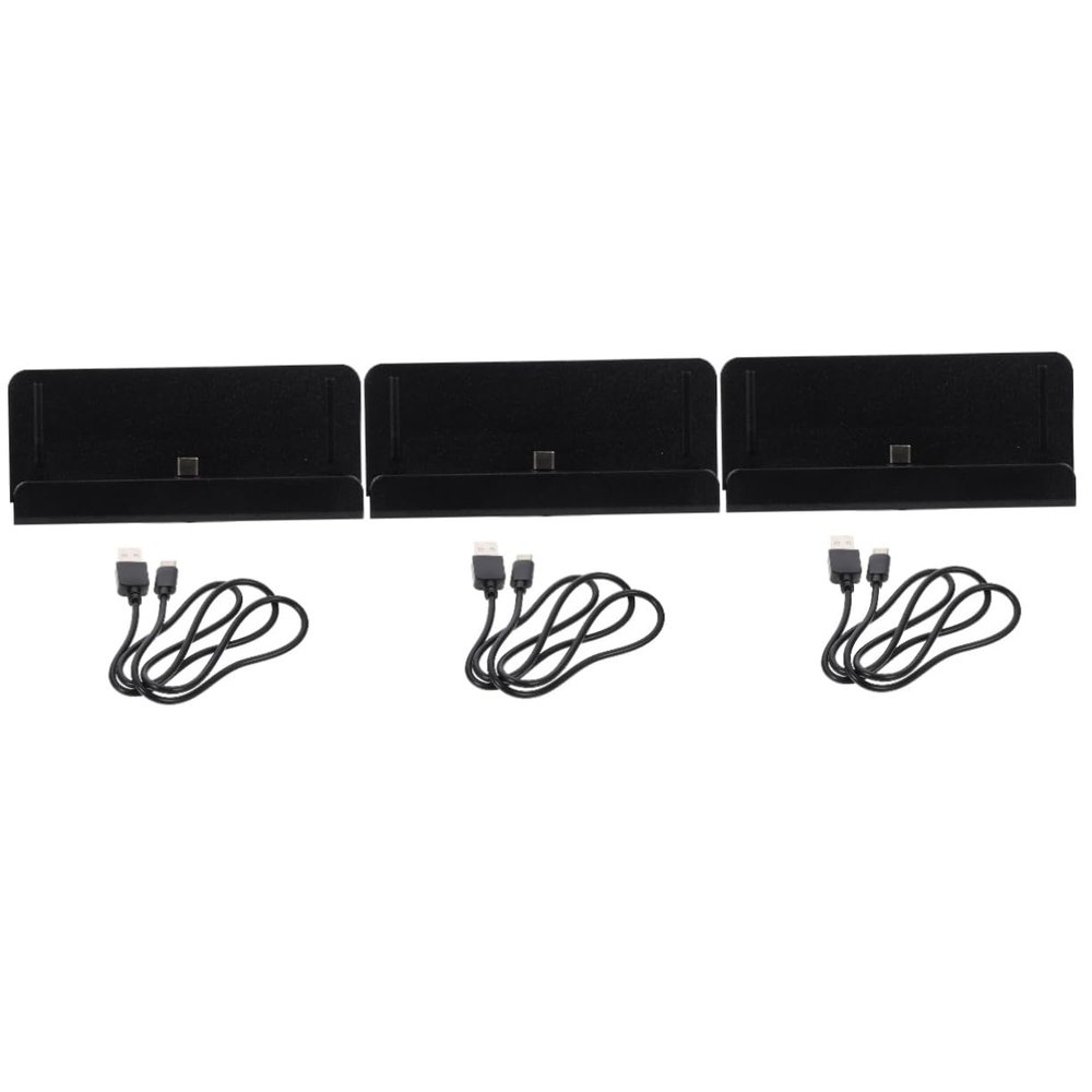 DirectNine Basics 3pcs Charging Dock for Fast Charging Station USB Type Interface Desktop Gamepad Charger Vertical Stand for Convenient Gaming Accessory