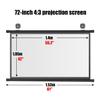 KEBER Portable Projector Screen, HD Projection Screen Wall Mountable 607280for School Theatre Home Cinema, Projector Movies Screens 4:3 16:9 Wrinkle-Free Screen (Size : 72" (4:3)) view 2