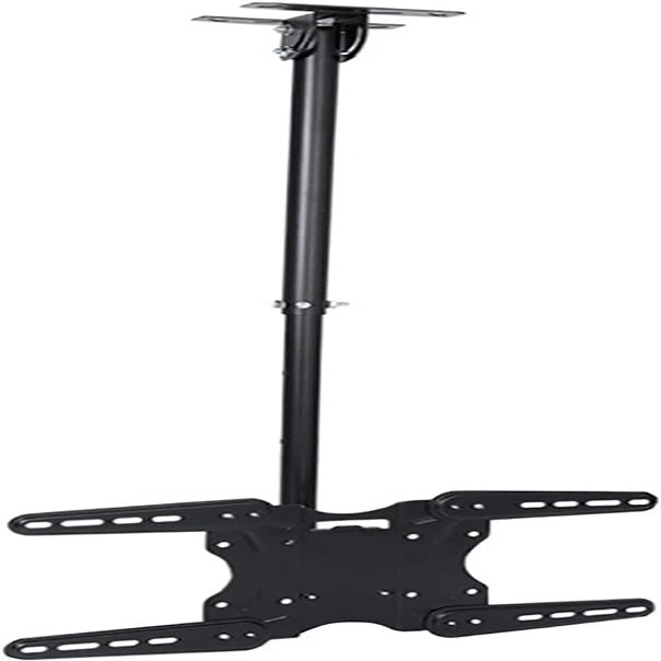DrabEx Tilt Swivel LCD TV Ceiling Mount, Telescopic Height Adjustment, Fits 32-65 Inch LED Flat Panel Display, Black TV Mount