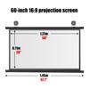 KEBER Projector Screen 60 inch 72 inch 80 inch, Projection Screen 4:3 16:9 Ratio, 1.1 Gain HD Wrinkle-Free Portable Movie Screen for Projector Home Cinema School Office (Size : 60"" (16:9)) view 2