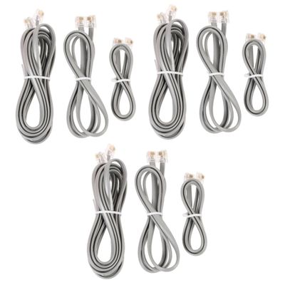 HOMSFOU 9pcs Telephone Extension Cords Flat Phone Wires and Lengths and Practical for Landline Phones Modems