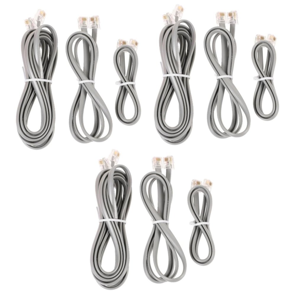 HOMSFOU 9pcs Telephone Extension Cords Flat Phone Wires and Lengths and Practical for Landline Phones Modems