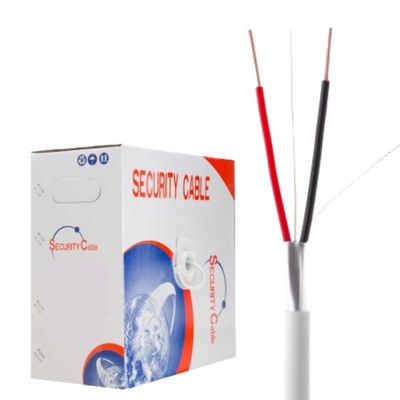 Alarm Security Cable 22/2 500FT Solid Shielded 22AWG Wire for Door Bell & Burglar System, Fire Detector, Security Station, Low Voltage White