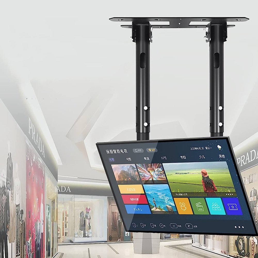Double Sided Ceiling TV Mount Bracket, Telescoping Adjustable Height Pole, TV Wall Mount Bracket Fits 40-70 Inch Flat Screen TVs TV Mount