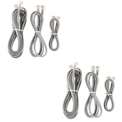HOMSFOU 6pcs Telephone Extension Cords Flat Phone Line Cables for Landline Phones Wear-Resistant Compatible Telephones Modems and Fax Machines