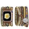 Handmade Beaded Boho Watch Band, Boho Watch for women, Bracelet Compatible with Apple Watch 38mm/40mm/41mm/42mm/44mm/45mm-Watch Strap for Iwatch Series 8/7/6/5/4/3/2/1/SE (B-Agate, 42/44/45mm) view 1