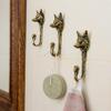 TUTURA LUTSS Fox Decorative Hanging Metal Wall Hook.Hanger Organizer. Handmade. for Kitchen Living Room Bathroom. Rack Hangers for Hanging Coats Towels Keys Hats Purse Backpacks. Unique Design. Brass view 3