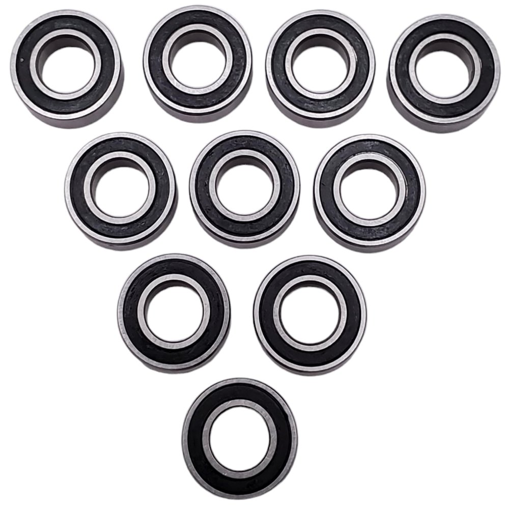NHX Steel Ball Bearings 5x10x3mm 10pcs Rubber Sealed PTFE Coated