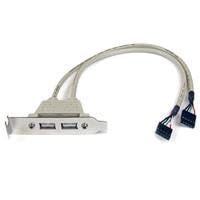 2 Port USB A Female Low Profile Slot Plate Adapter