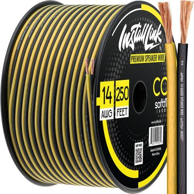 Install Link 14 AWG Gauge Speaker Wire Cable (250 Feet) Stereo, Car or Home Theater (CCA)