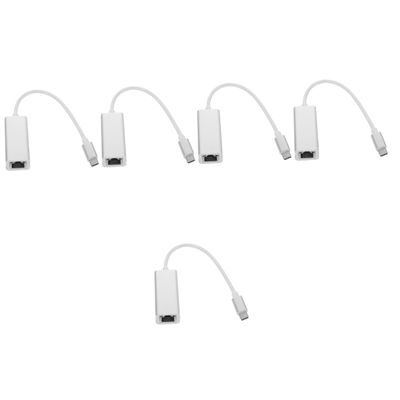 OSALADI 5pcs USB Ethernet Adapter External Network Card Gigabit Ethernet Connector Fast Speed Compatible Cell Phones Laptops