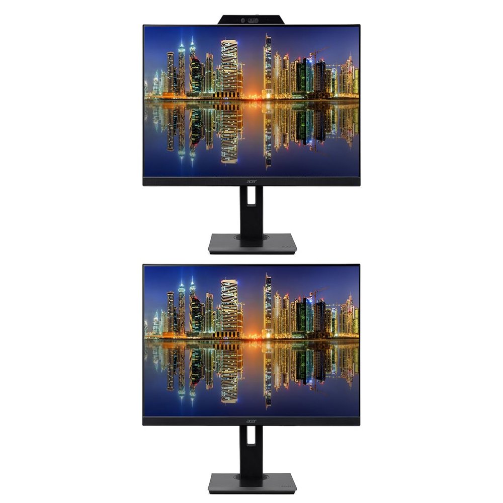 acer Vero B8 B248Y 24-inch 1080P Full HD Monitor, 2-Pack Bundle B247Y E, Webcam, USB-C, Ethernet, Dock, Daisy Chain, USB Hub, HDMI, DisplayPort, Integrated Speakers, black