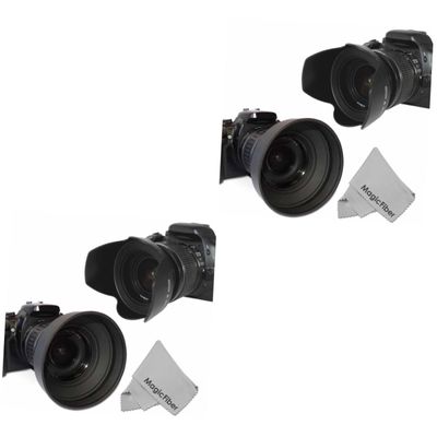 OSALADI 2pcs Rubber Camera Lens Hood with Flower Design and Cleaning Cloth Prevents Glare Reduces Lens Flare Compatible with Lenses