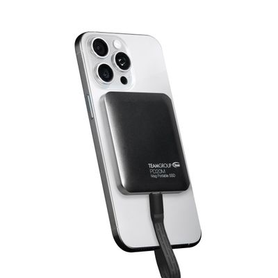 TEAMGROUP PD20M 1TB Magnetic External SSD Read up to 2000MB/s USB 3.2 Gen 2x2 Type-C 4K ProRes HDR Record iPhone 15 16 17 Pro Max,Tablet TPSEG2001T0C108