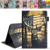 ERWYTYIOI Case for All-New Amazon Kindle Fire 7 Tablet (7 Inch, 12th Generation, 2022 Release), Slim PU Leather Stand Cover with Card Slot & Auto Wake/Sleep, American Flag Jungle Deer view 1
