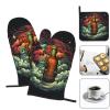 CSGJMYGS 3 pcs Oven Mitts and Pot Holders Set High Heat Resistant Oven Glove and Hot Pads Washable Kitchen Oven Mittens Beer Non-Slip Potholder for Cooking Baking Grilling view 2
