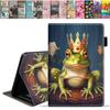 ERWYTYIOI Case for All-New Amazon Kindle Fire 7 Tablet (7 Inch, 12th Generation, 2022 Release), Slim PU Leather Stand Cover with Card Slot & Auto Wake/Sleep, Frog Wearing Crown view 1