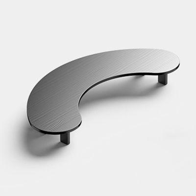 Corner Monitor Stand Curved Solid Wooden Corner Monitor Riser, Arc Screen Stand for Desk Office Desktop Organization, 2 Heights  2 Sizes Computer Shelf (Color : Black, Size : Large-11cm(4 3/8"))