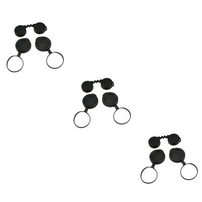 HOMSFOU 3sets Rubber Objective Lens Caps for Binoculars Easy to Install and for Optical Lenses Compatible Models and Safe Material