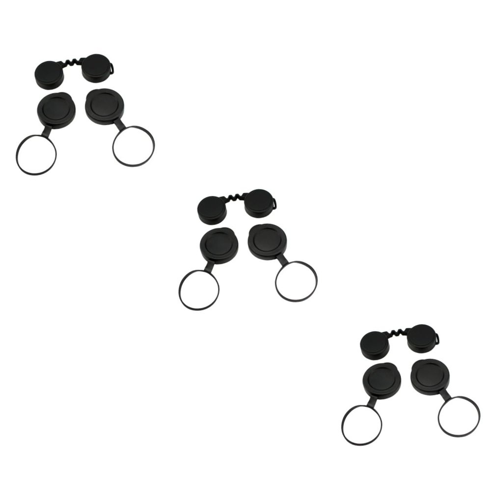 HOMSFOU 3sets Rubber Objective Lens Caps for Binoculars Easy to Install and for Optical Lenses Compatible Models and Safe Material