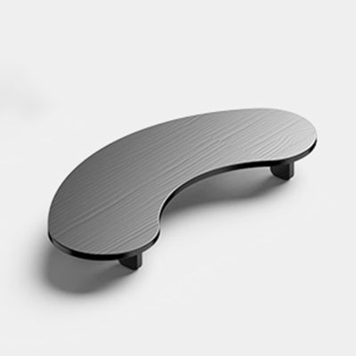 Corner Monitor Stand Curved Solid Wooden Corner Monitor Riser, Arc Screen Stand for Desk Office Desktop Organization, 2 Heights  2 Sizes Computer Shelf ( Color : BLACK , Size : Small-11cm(4 3/8") )