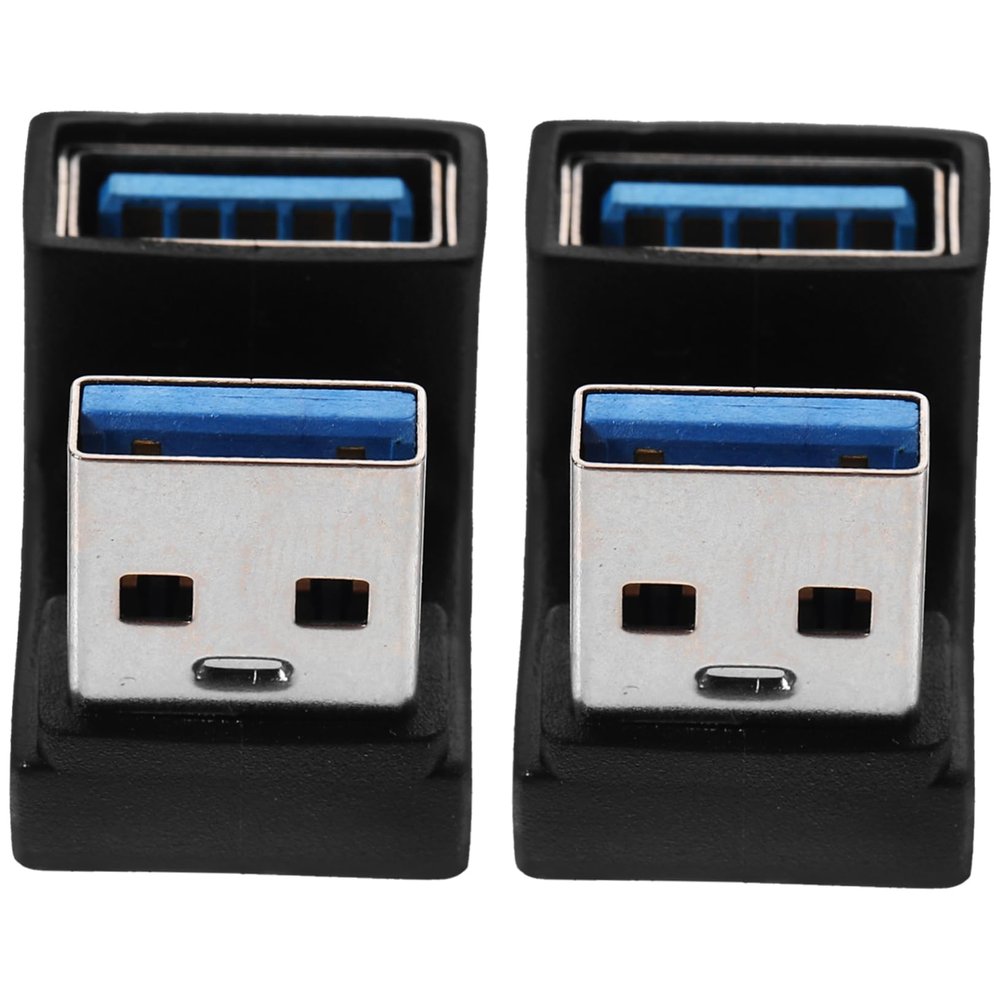 HEALEEP 2pcs USB Adapter USB Male to Female Right Angle Connector Data Transfer for Laptop and Devices Stylish Shaped Design