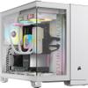 CORSAIR iCUE Link 2500X RGB Tempered Glass mATX Mid-Tower Dual Chamber PC Case  2X CORSAIR RX120 RGB Fans Included  Wide Cooling Flexibility  Reverse Connection Motherboard Compatible  White view 1
