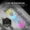CORSAIR iCUE Link 2500X RGB Tempered Glass mATX Mid-Tower Dual Chamber PC Case  2X CORSAIR RX120 RGB Fans Included  Wide Cooling Flexibility  Reverse Connection Motherboard Compatible  White view 4