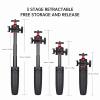 CFTGIW Desktop Camera Tripod with Non Slip Silicone Pad, 1KG Load Capacity, Aluminum Alloy and ABS Housing, Snap Storage, 1/4in Interface, Multifunctional Tabletop Phone Stand Holder view 4