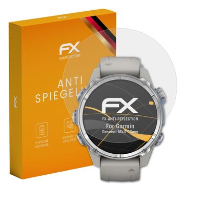 atFoliX Screen Protector compatible with Garmin Descent Mk3 43mm Screen Protection Film, anti-reflective and shock-absorbing FX Protector Film (3X)