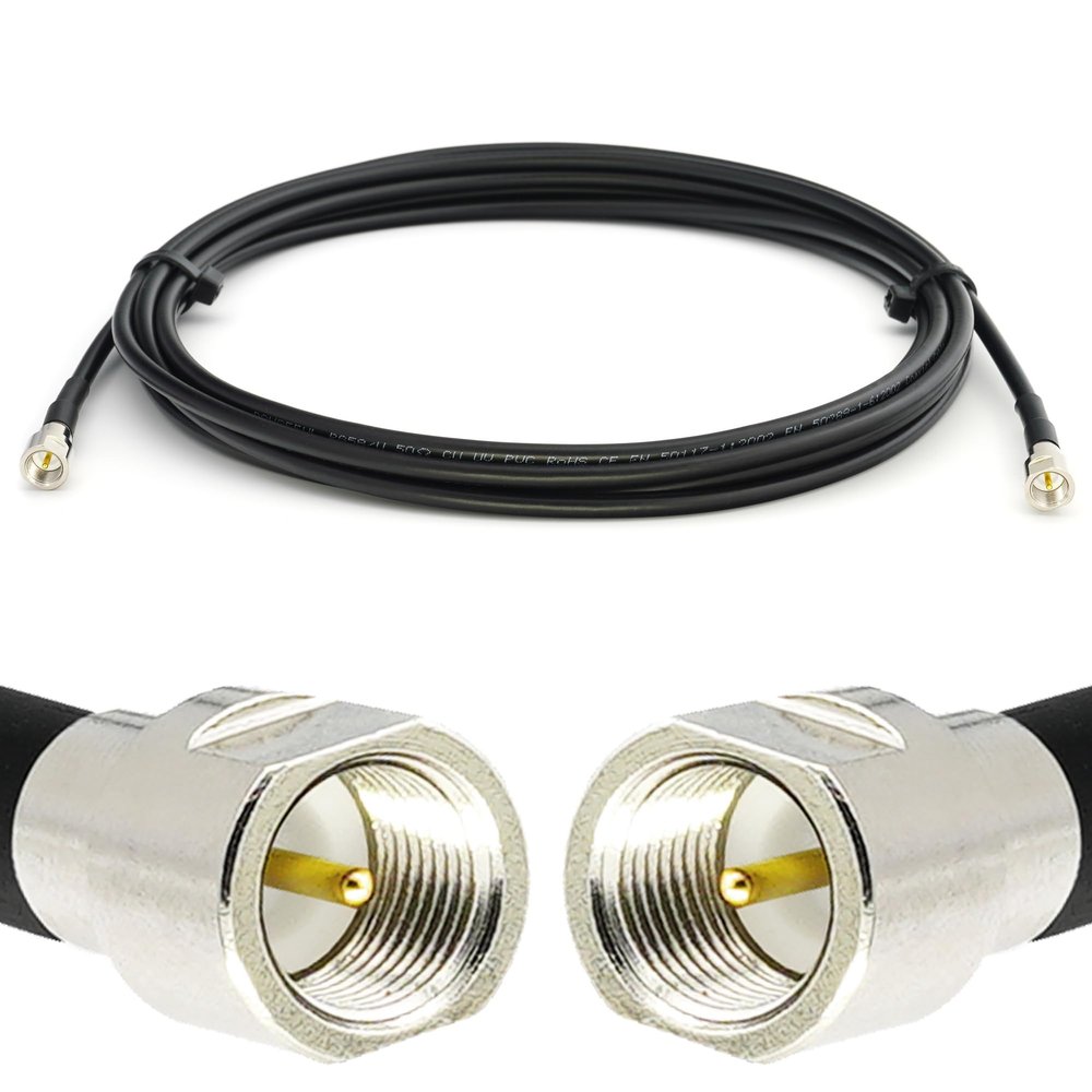 RANGEFUL FME Male to FME Male Extension Cable 20m / 65.6ft Jumper Loss Coax Cable RG58 Extension Lead Black FME Male to Male Coaxial 50ohm