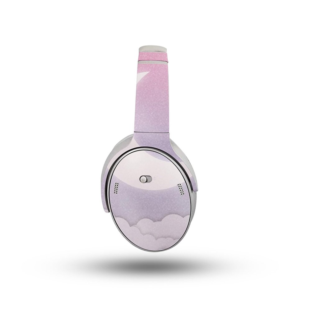 Glossy Glitter Headphone Skin Compatible with Bose QuietComfort Headphones (2023) - Baby Moon - Premium 3M Vinyl Protective Wrap Decal Cover - Easy to Apply | Crafted in The USA by MightySkins