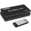4K@60Hz HDMI Matrix Switch 4x4, avedio links HDMI Matrix Switcher Splitter 4 in 4 Out with EDID, HDMI Matrix Selector box with RS232 Control, Support Auto Downscaler, HDR, HDMI2.0, HDCP2.2, 18Gbps view 1