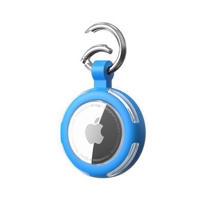 Compatible with AirTag Case Keychain, IPX8 Waterproof Air Tag Holder, Silicone AirTags Cases with Key Ring Apple GPS Item Finders Accessories (Blue)