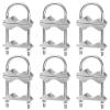 MOOKEERF Double Antenna Mast Clamp - 6 PCS Antenna Pole Mount Bracket V Jaw Block with U Bolts,Heavy Duty Mast Mount Bracket Kit